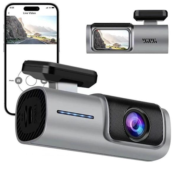 Cameră auto DVR conectată la smartphone, filmare drum montan