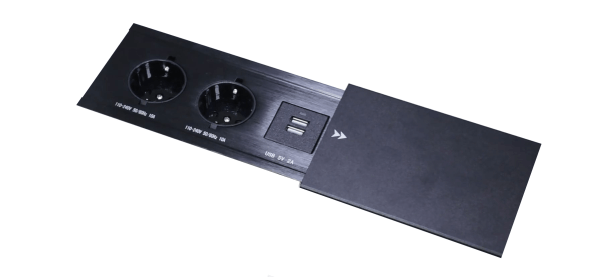 Priză electrică cu două porturi USB.