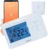 Termostat inteligent fara fir MOGODA, Programabil WiFi din aplicatie pe telefon Tuya sau Smart Life, Compatibil cu orice centrala termica, Functi smart WIFI, Alb