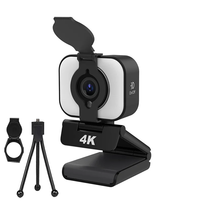 Cameră web 4K cu trepied și capac protecție