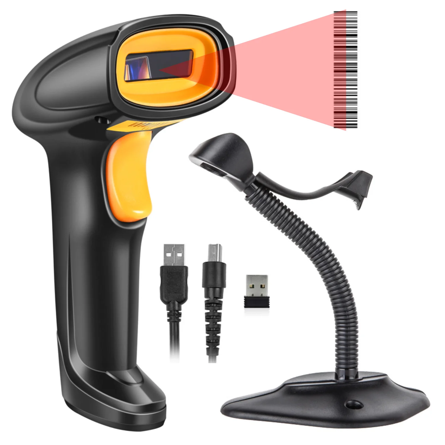 Scaner coduri de bare wireless cu accesorii