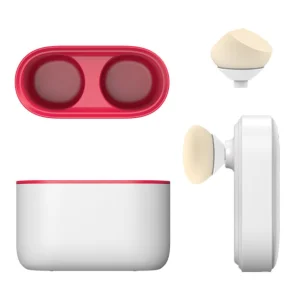 Căști wireless cu carcasă de încărcare alb-roșie