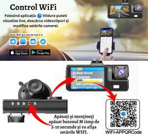Control WiFi cameră auto prin aplicația Viidure.