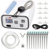 Kit de irigare automat la radacina plantelor MOGODA®, Programator si temporizator irigare, Pentru 10 ghivece, Tija picurare reglabila, Udare prin picurare, Acumulator 1800mAh, Furtun 10m, Alb mat