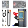 Compresor auto digital cu starter MOGODA®️, 14.8V, 4 acumulatori de 2000 mAh, Jumper auto 3.0L diesel/max, 10,3 BAR/ 150 PSI, 50L/min, Lampa LED, Oprire automata, Negru