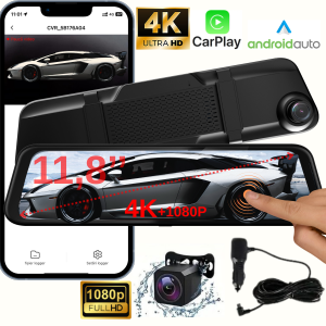 Cameră auto 4K cu Android Auto și CarPlay