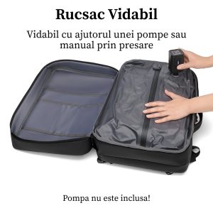 Rucsac vidabil cu pompă manuală, pompa nu inclusă.