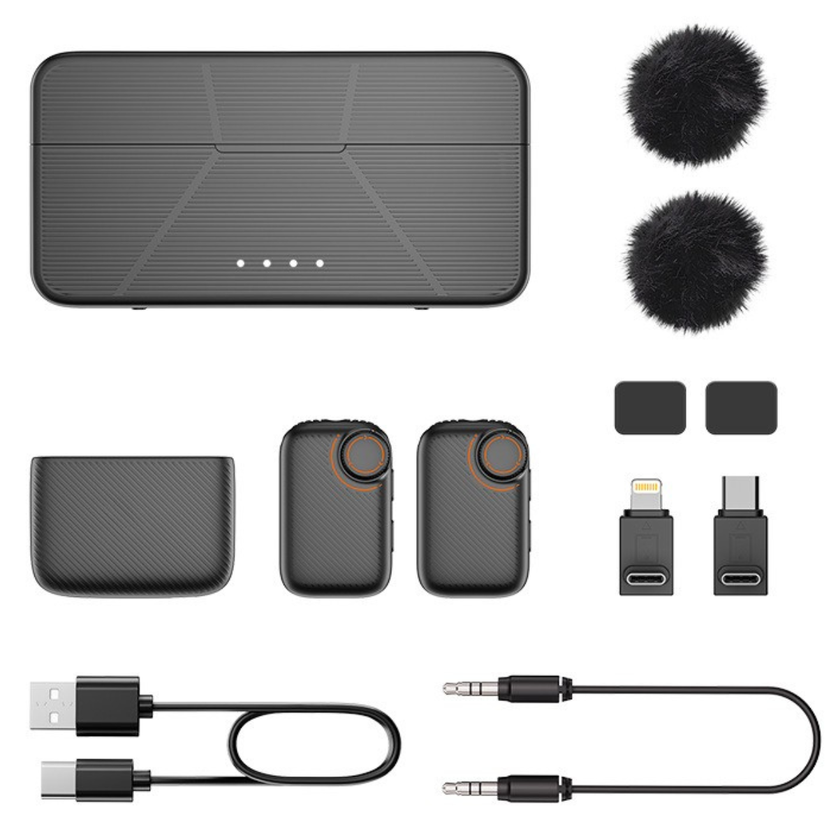 Kit 2 Microfoane Lavaliera Wireless Profesionala MOGODA® M20, Reducere zgomot inteligent ANC, Conexiune 2.4GHz, Reincarcabile, Omnidirectionale, Compatibile Telefon, Laptop si Camera DSLR